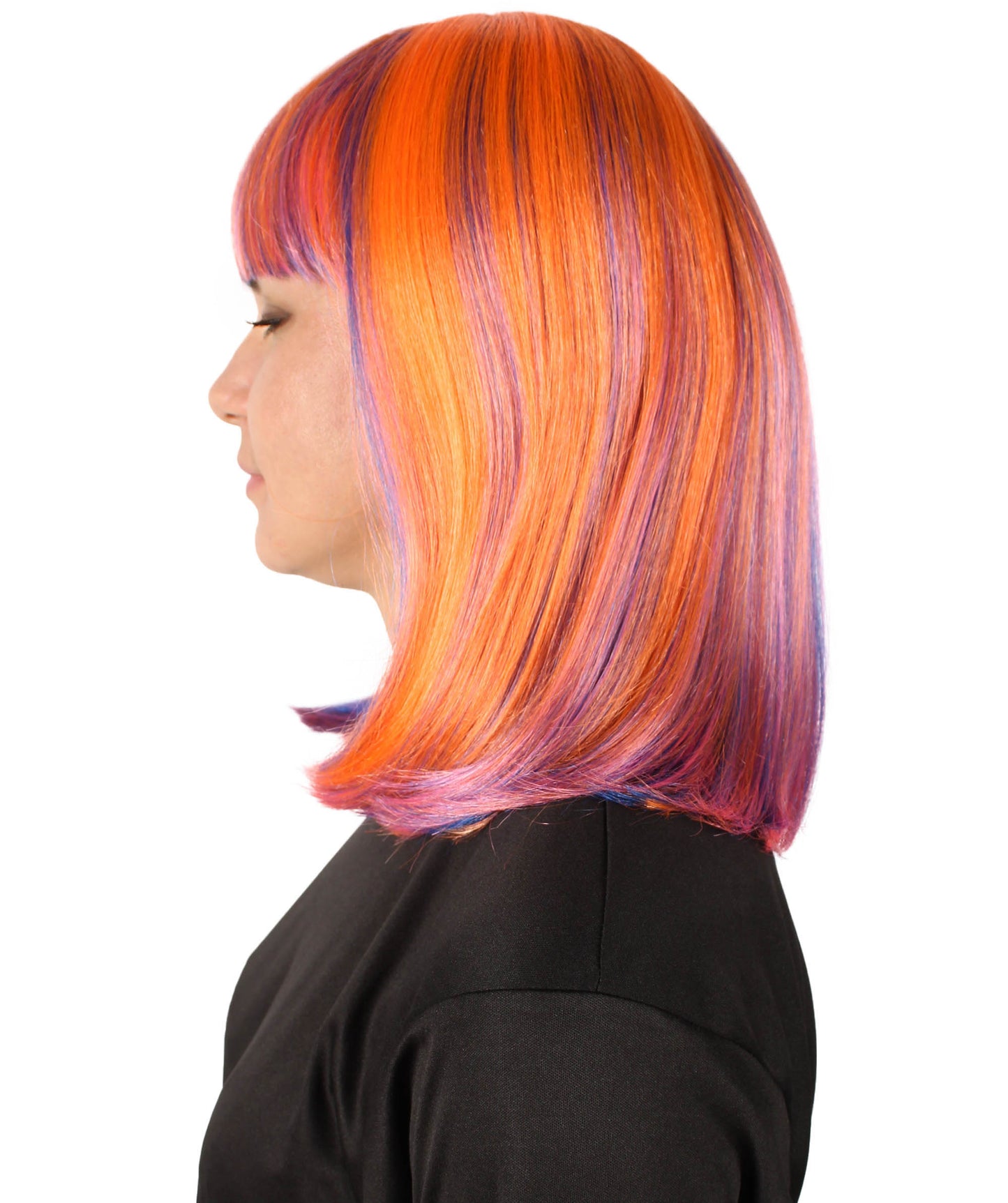 HPO Women's Shoulder Length Bob Wig Collection | Straight Halloween Wig Multiple Color Option | Premium Breathable Capless Cap