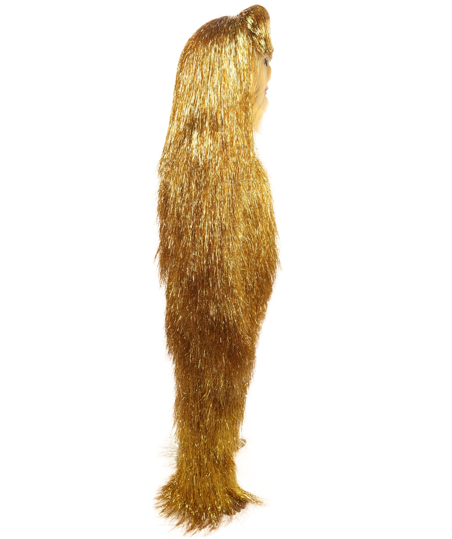 HPO Teen Extreme Hairy Two Part Costume Bundle & Mask Set - Full-Body Hair Suit Extra-Long Costume Wig for Halloween, Cosplay & Parties - Multiple Color Options