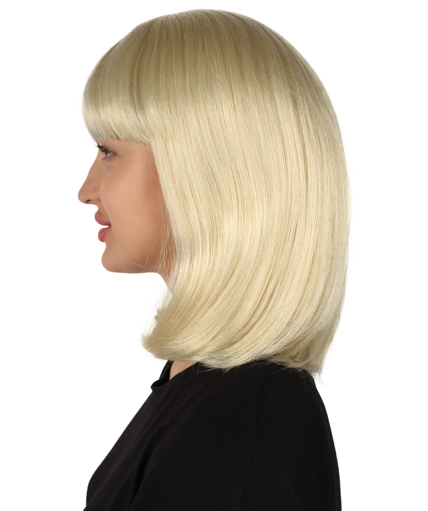 HPO Women's Shoulder Length Bob Wig Collection | Straight Halloween Wig Multiple Color Option | Premium Breathable Capless Cap