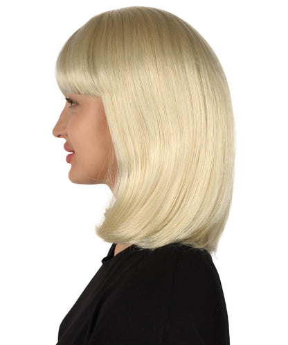 HPO Women's Shoulder Length Bob Wig Collection | Straight Halloween Wig Multiple Color Option | Premium Breathable Capless Cap