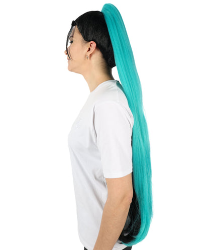 HPO Women LOL KDA The Baddest Kai'Sa Cosplay Wig | Long Ponytail Halloween Party Costume Wig |Ideal for Halloween or Themed Parties | Adjustable & Comfortable Fit