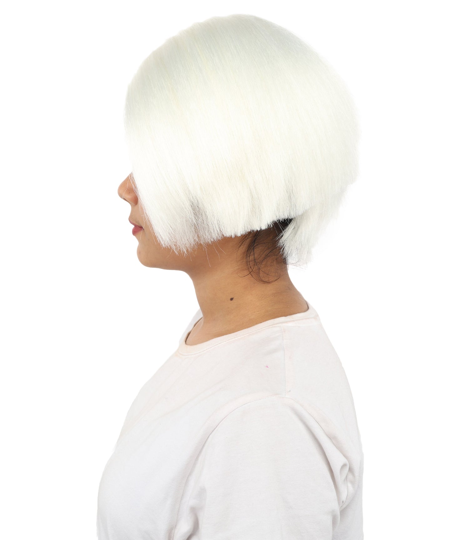 HPO Women’s Neon Yellow Bob Wig with Bangs—Bright Straight Cut Wig | Celebrity Inspired Hairpiece for Party, Halloween and Cosplay
