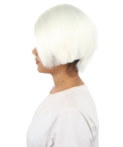 HPO Women’s Neon Yellow Bob Wig with Bangs—Bright Straight Cut Wig | Celebrity Inspired Hairpiece for Party, Halloween and Cosplay