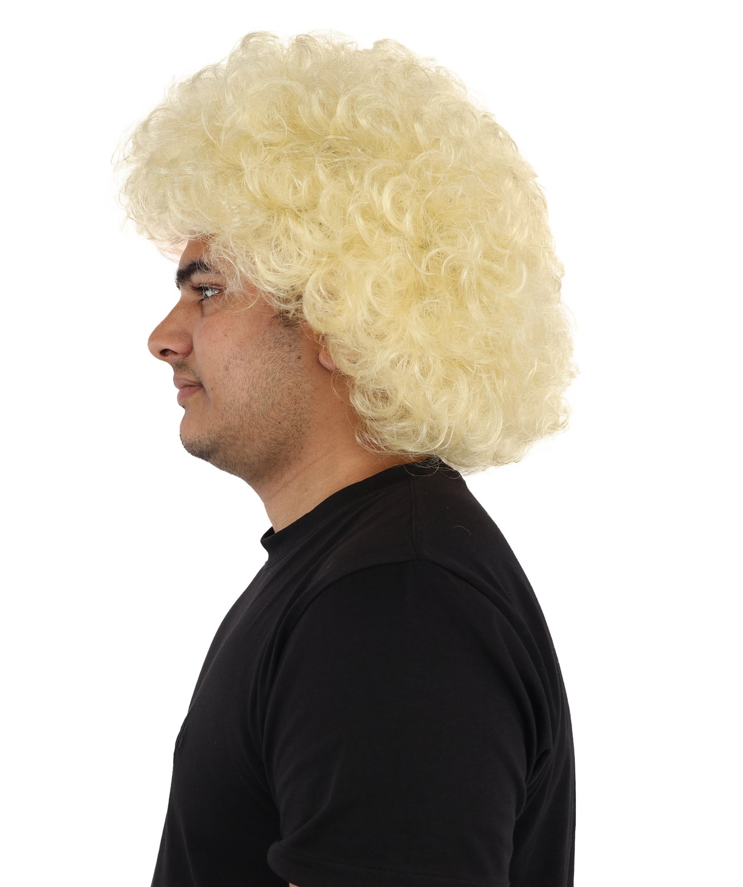 HPO Men's Soft Curly Afro Wig with Multiple Color Options | Flame-Retardant Synthetic Fiber | Perfect for Halloween, Cosplay and Themed Parties