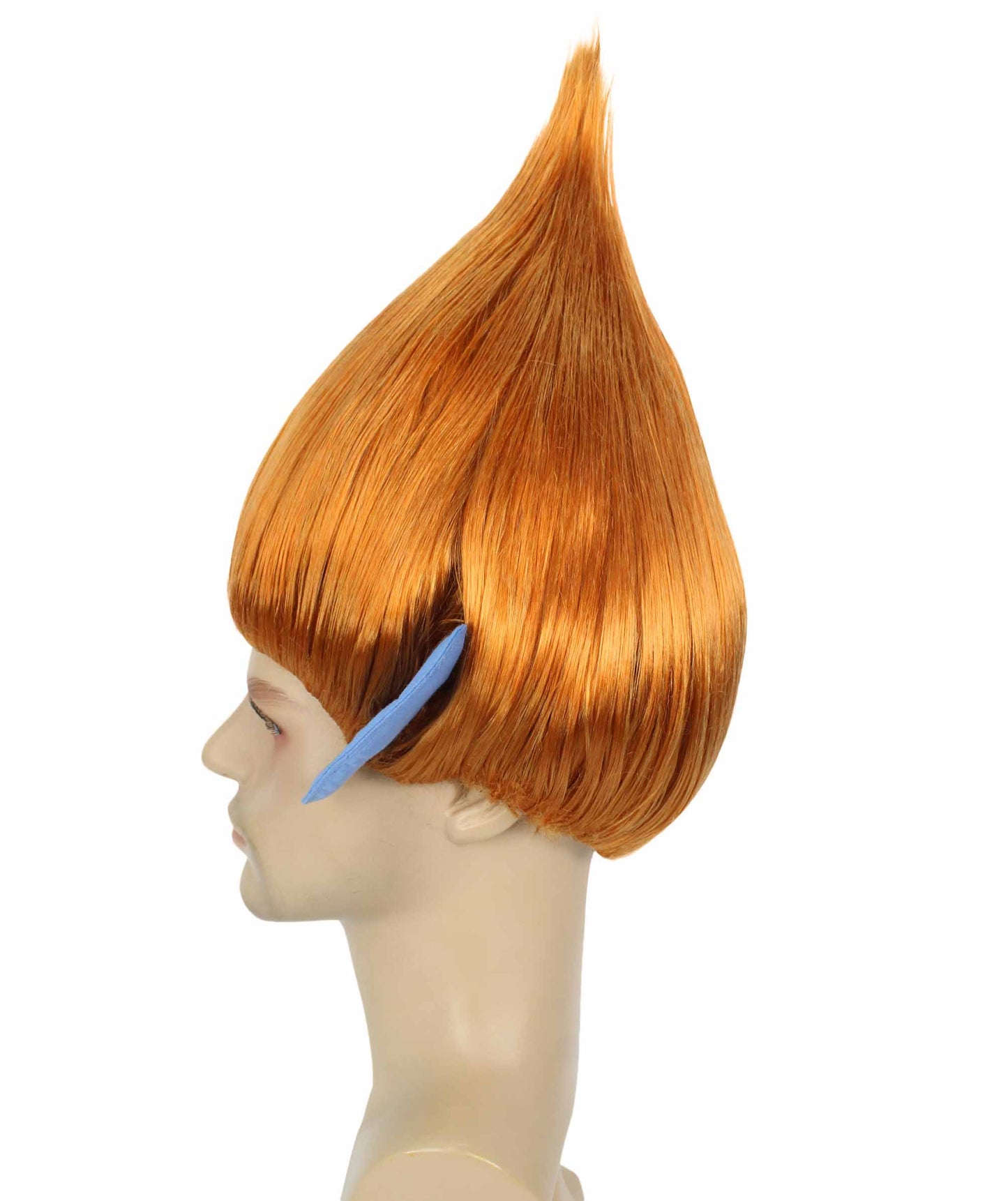 HPO Men's Pointy Diamond Guy Troll Wig with Blue Ears,Multiple Color,Flame-Retardant Synthetic Fiber