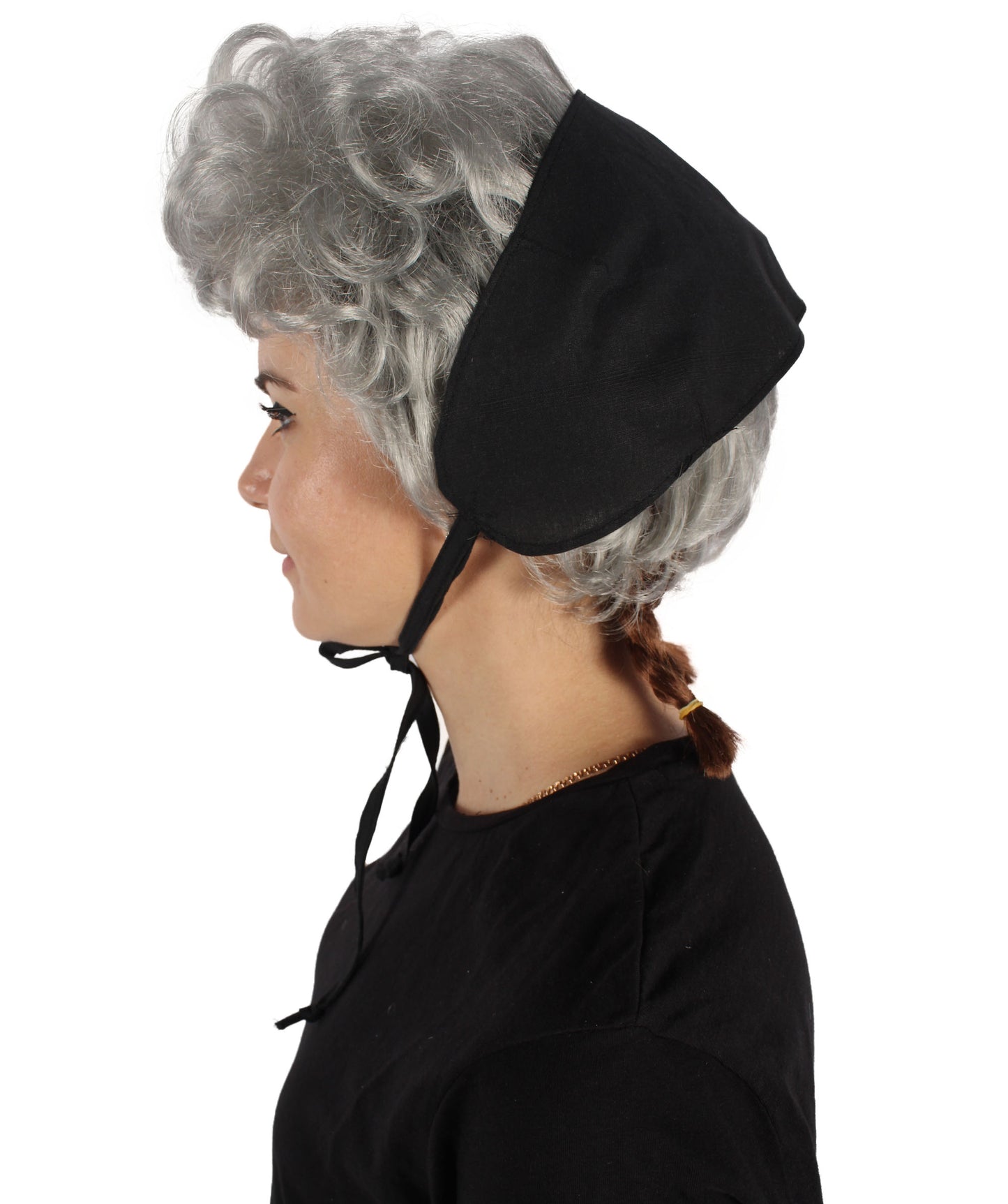 HPO Women's Short Silver Curly Wig | Suitable for Halloween | Flame-retardant Synthetic Fiber