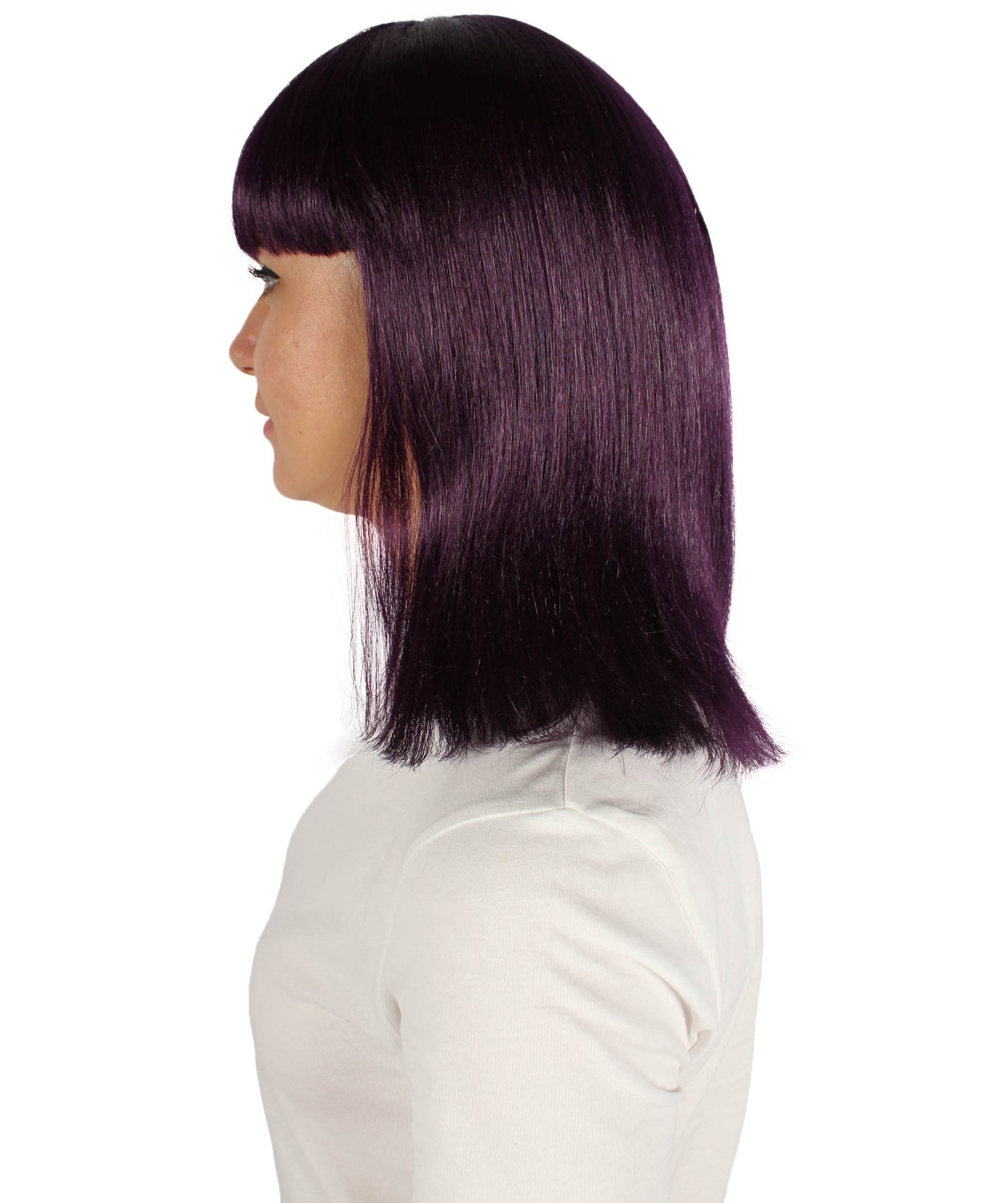 HPO Women's Shoulder Length Bob Wig Collection | Straight Halloween Wig Multiple Color Option | Premium Breathable Capless Cap