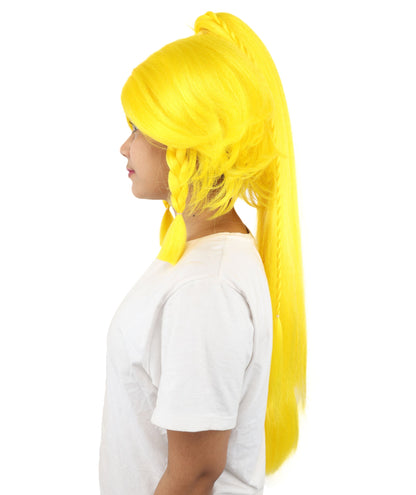 HPO Adult Women's Alien Nature Spirit Hair | Multiple Color Options | Soft Textured Bob with Beaded Braids, Heat Resistant Synthetic Fiber & Breathable Mesh | Halloween, Fantasy Roleplay, Themed Party, Theater & Carnival