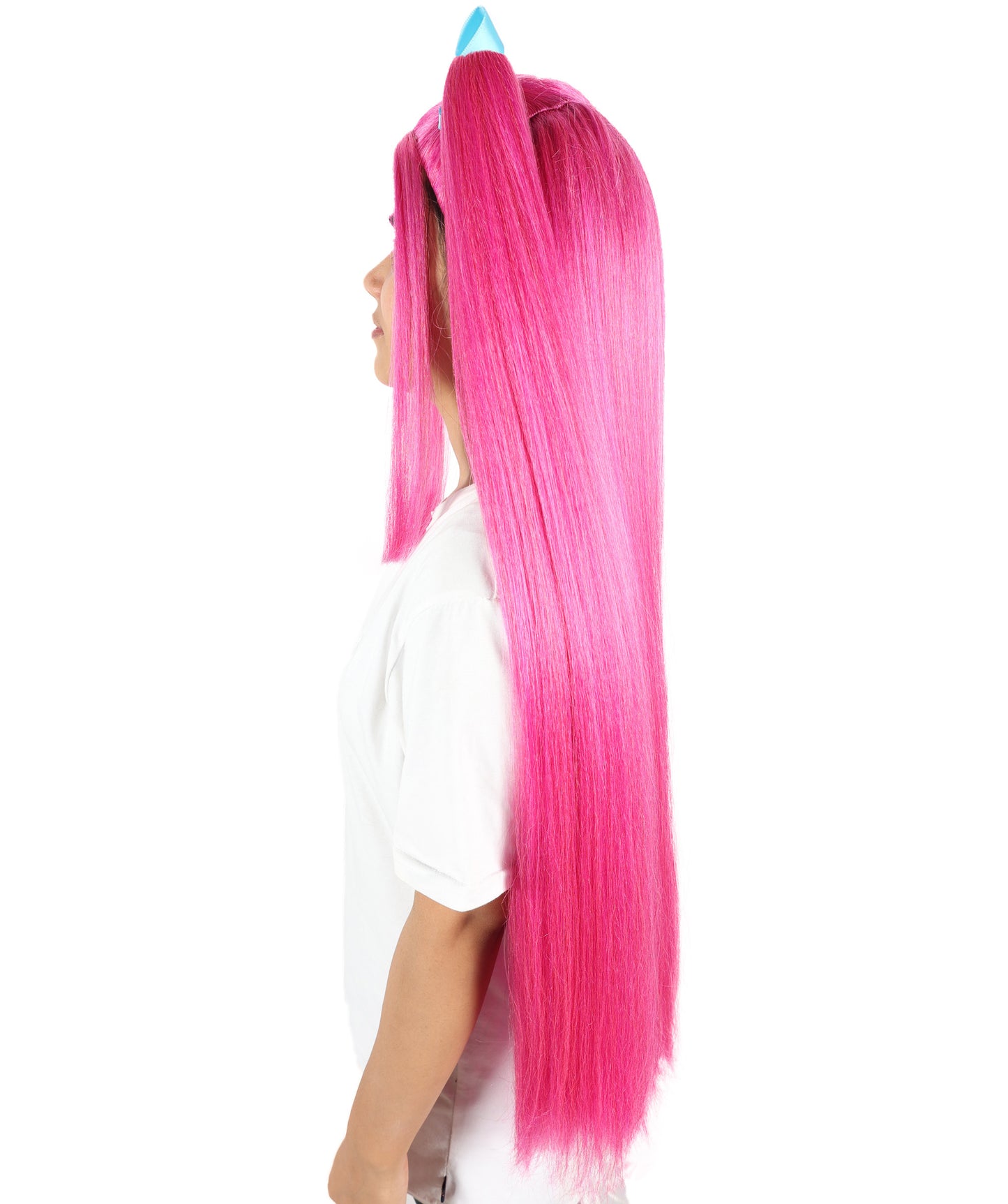 HPO Adult/Teen Women's K-pop Demon Hunters Wig Long Straight Multiple color Wig | Halloween Wig | Futuristic Pop Star Warrior Look