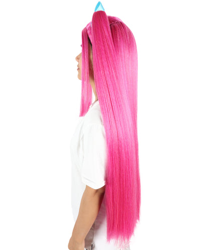 HPO Adult/Teen Women's K-pop Demon Hunters Wig Long Straight Multiple color Wig | Halloween Wig | Futuristic Pop Star Warrior Look