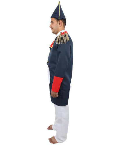 HPO Men’s Military Emperor Style Costume - Formal Command Ornate Jacket | Event Appearance for Theme Nights, Performances