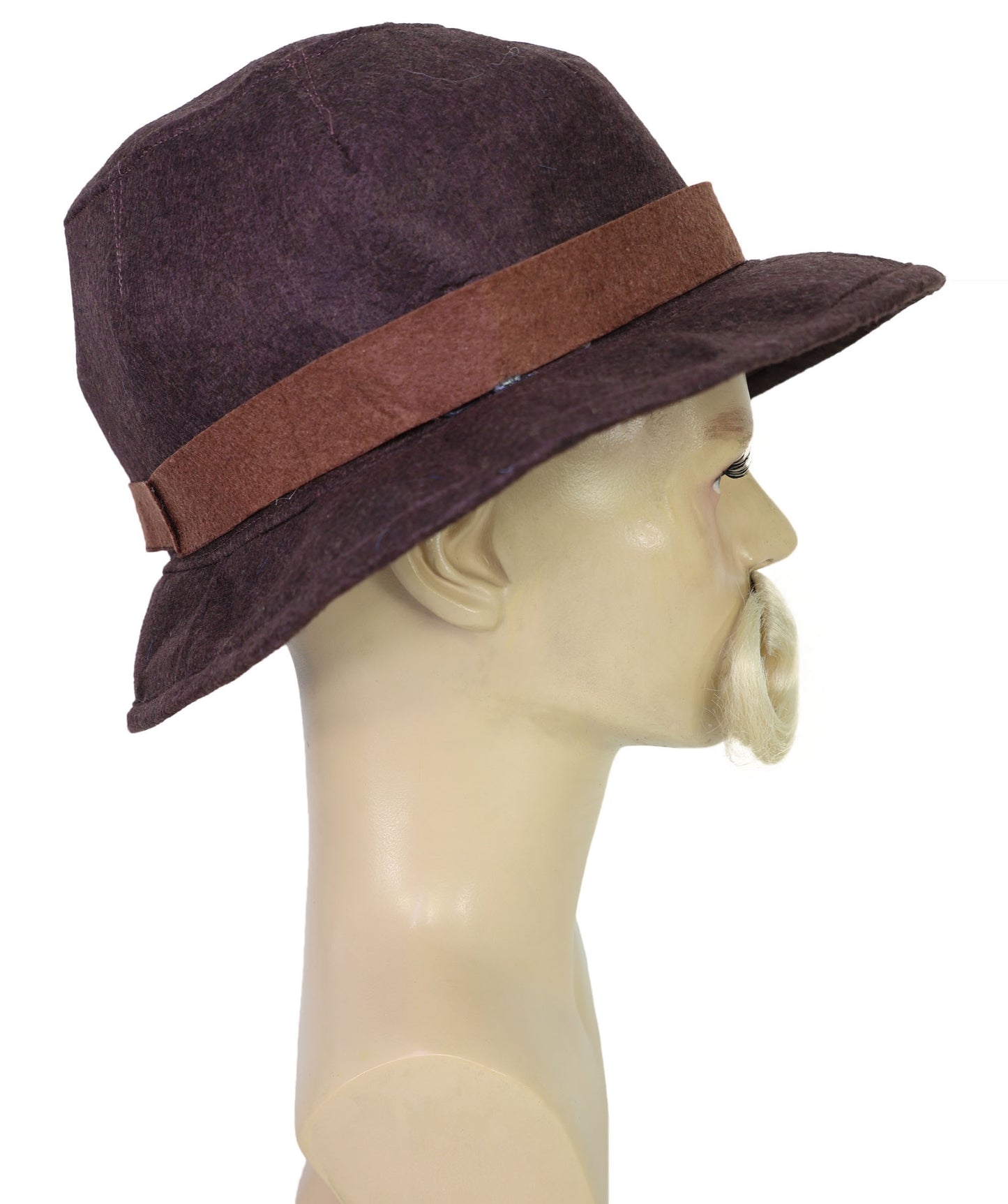 Men's Deluxe Bavarian Trenker Brown Hat & Blonde Mustache – Oktoberfest Accessory Set