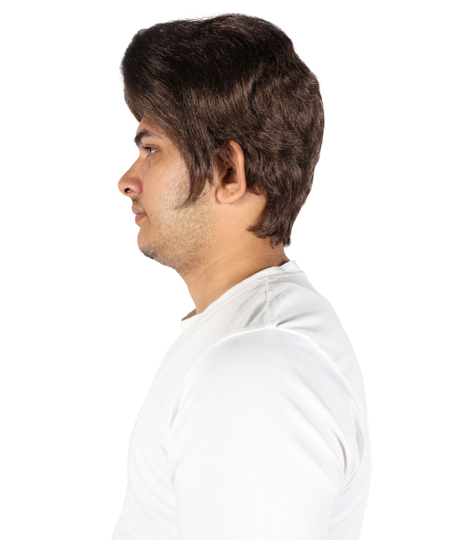 HPO Men’s Bobby Inspired Wig | Short Spiky Dark Brown Hair | Adjustable Breathable Cap | Flame-Retardant Synthetic Fiber for Costume & Cosplay