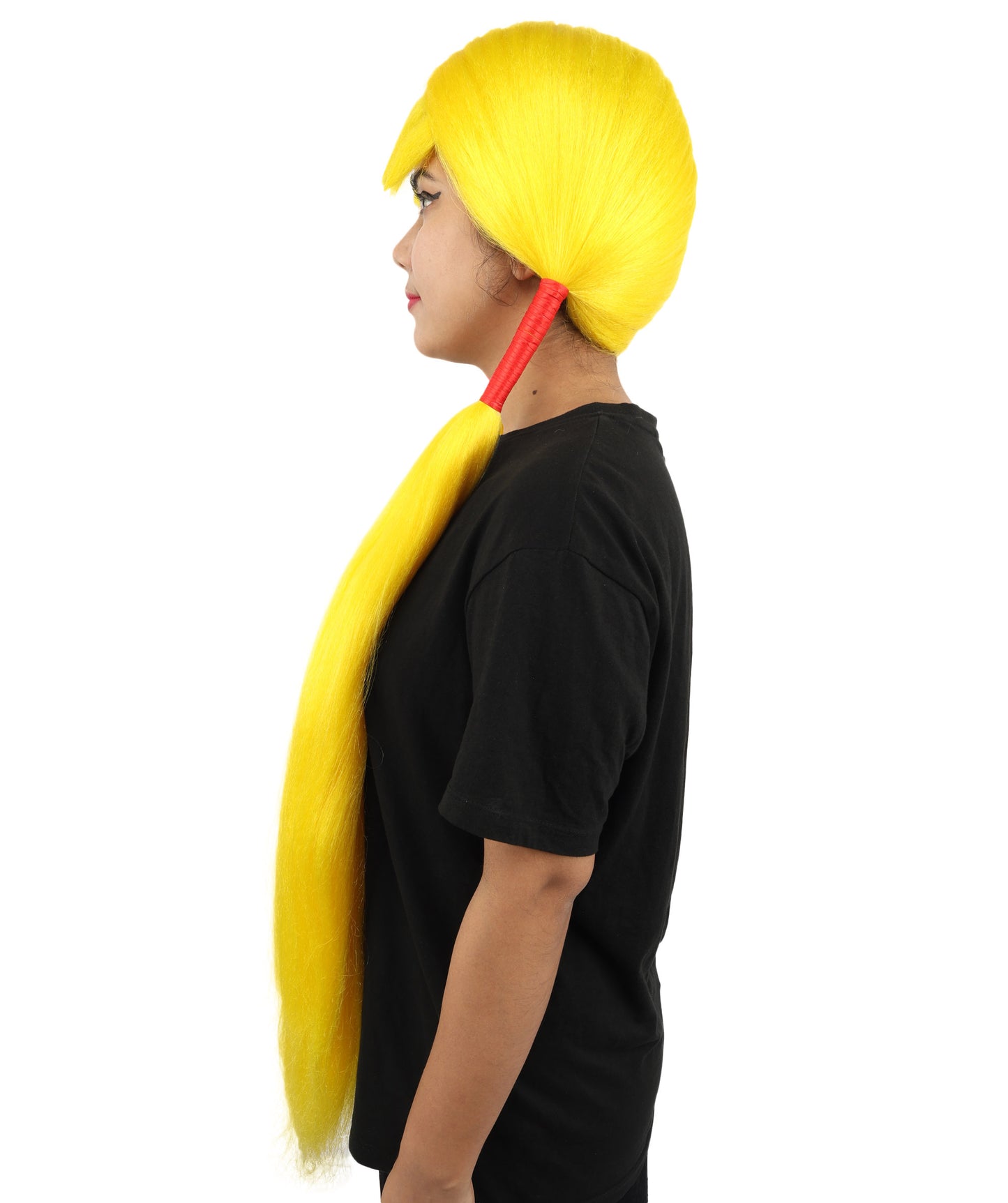 HPO Women's Extra Long Pigtail Wig | Multicolor Options | Floor Length Straight Twin Tails with Bangs, Heat Friendly Synthetic Fiber & Adjustable Cap | Halloween, Fairy Roleplay, Magical Girl Theme, Theater & Carnival