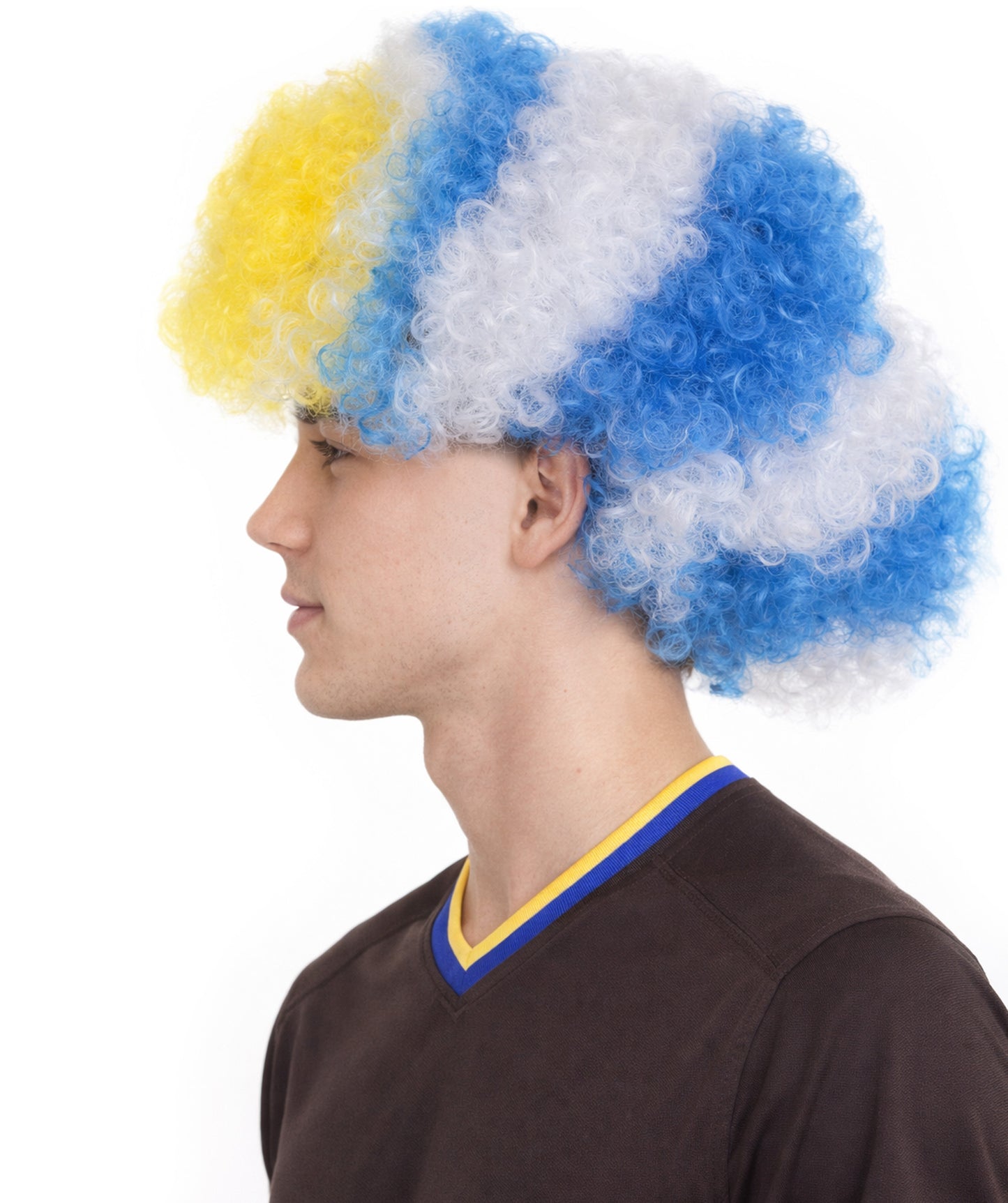 Uruguay Sport Afro Fun Wig | Jumbo Blue White Wig