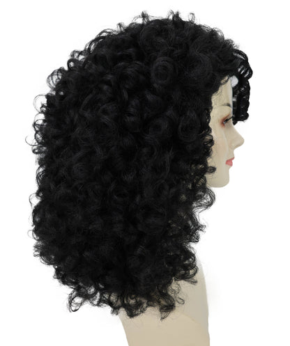 Women’s Full Volume Curly Black Afro Wig | Natural Look Costume & Fashion Wig | Ideal for Halloween | Breathable Capless Cap