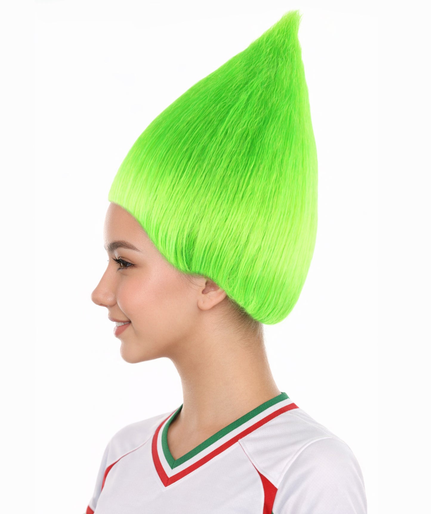 Troll Style Unisex Wig Santa's helper Neon Green Kids Wig | HPO