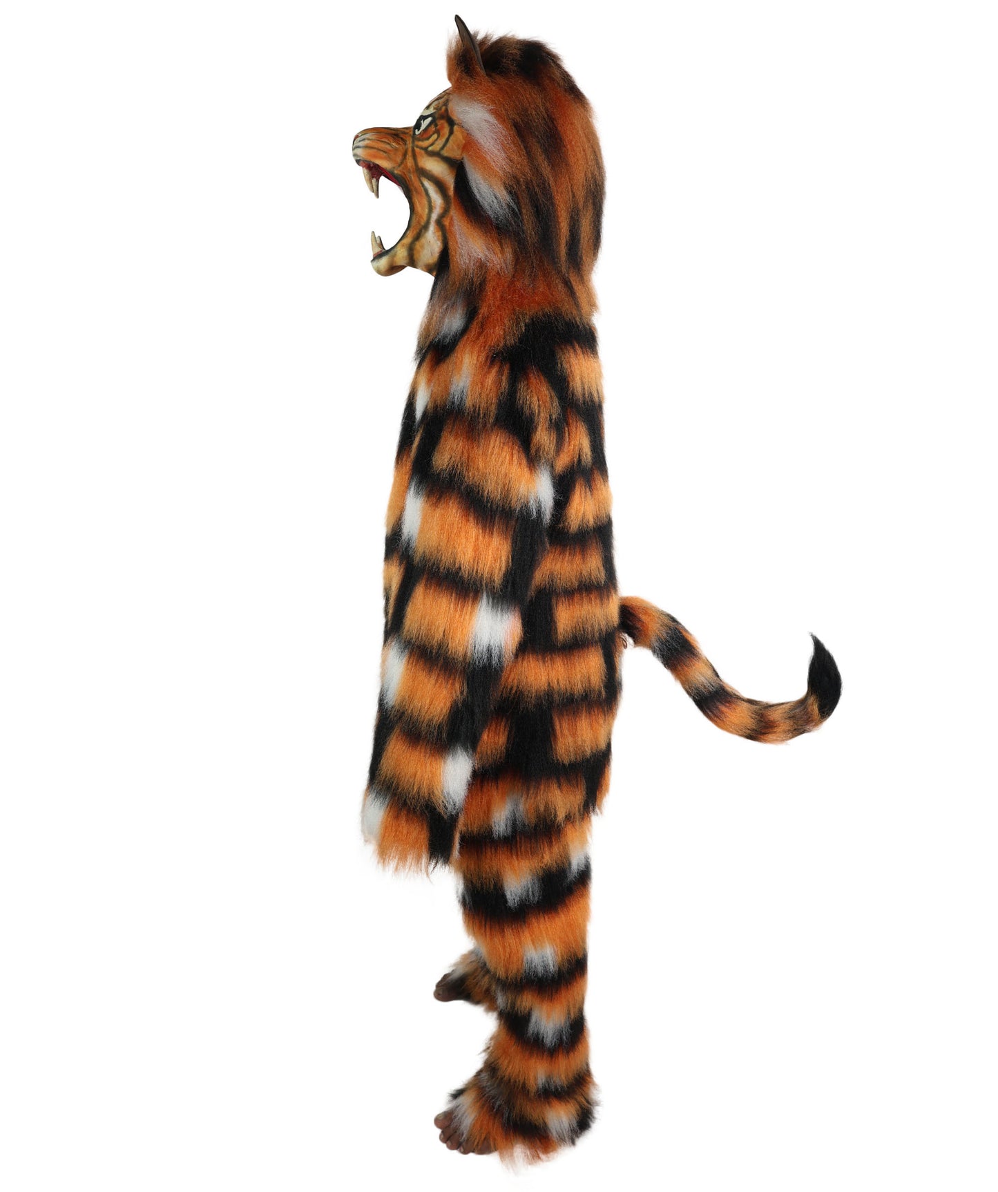HPO Adult Unisex Fur Tiger Costume, Mask & Bundle Set | Realistic Fur Suit with Headpiece | Ideal for Halloween and Jungle Cosplay