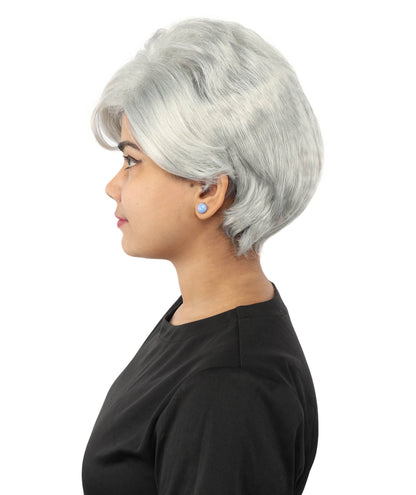 HPO Adult Women’s Short Black Wig | 10 Inch, Sleek and Smooth Bob Hairpiece | Ideal for Cosplay, Costume, and Themed Events