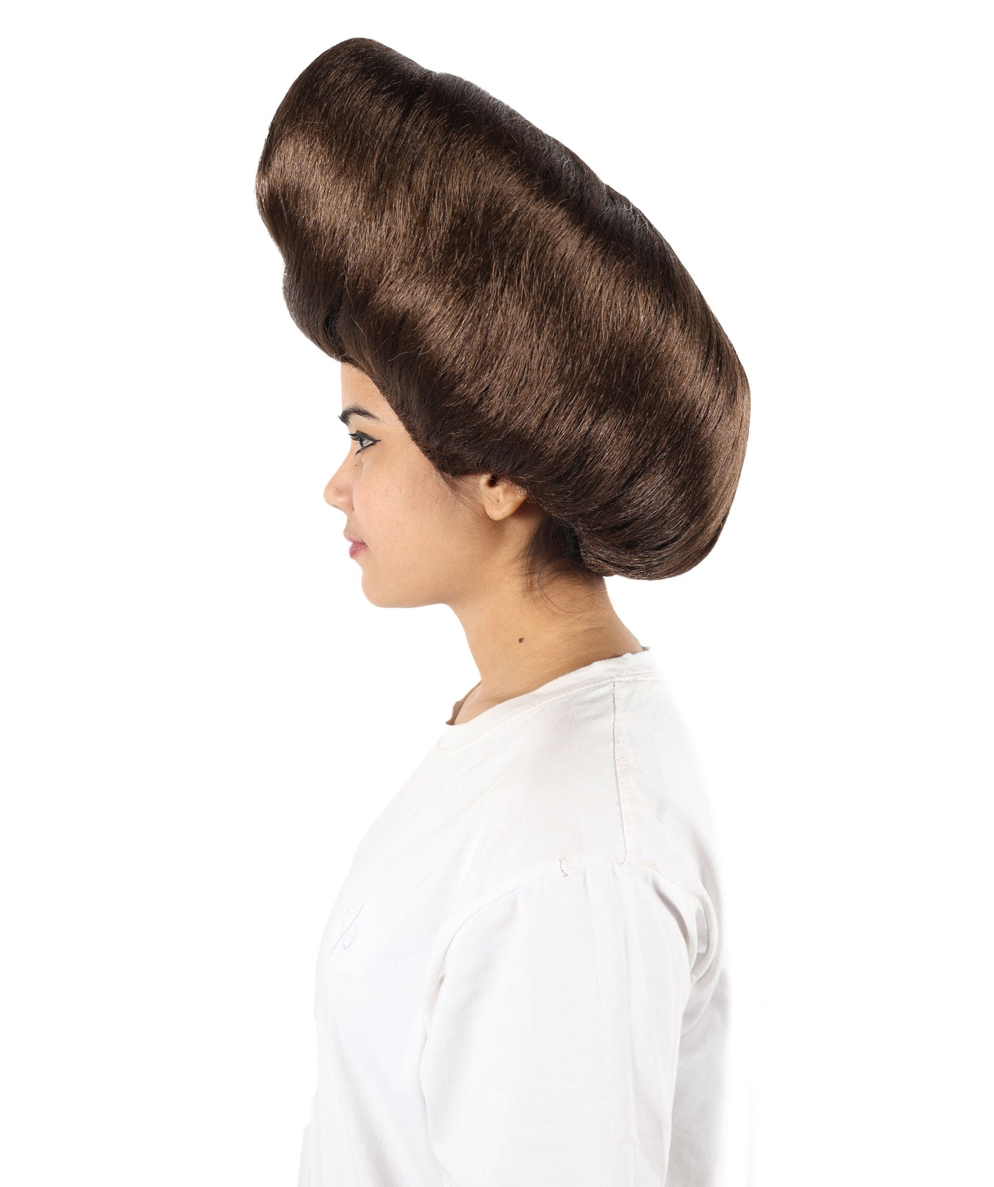 Women’s Supermodel Horn-shaped White Hair Updo Full Wig I Perfect for Halloween I Flame-retardant Synthetic Fiber