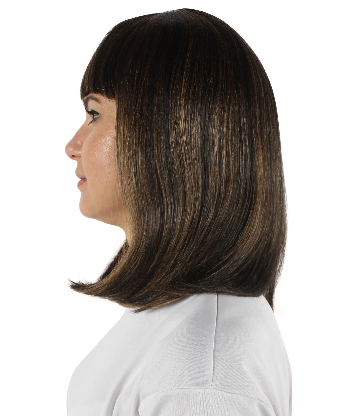 HPO Women's Shoulder Length Bob Wig Collection | Straight Halloween Wig Multiple Color Option | Premium Breathable Capless Cap