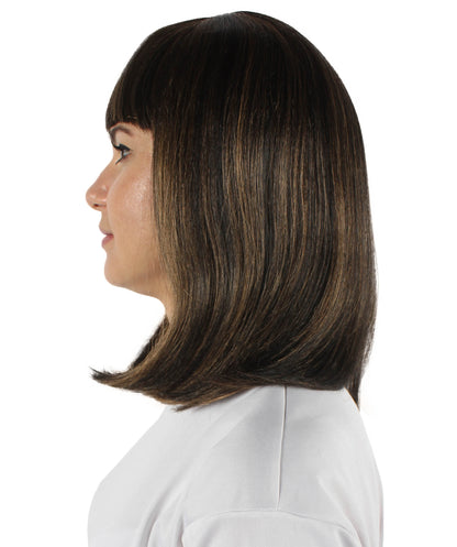 HPO Women's Shoulder Length Bob Wig Collection | Straight Halloween Wig Multiple Color Option | Premium Breathable Capless Cap