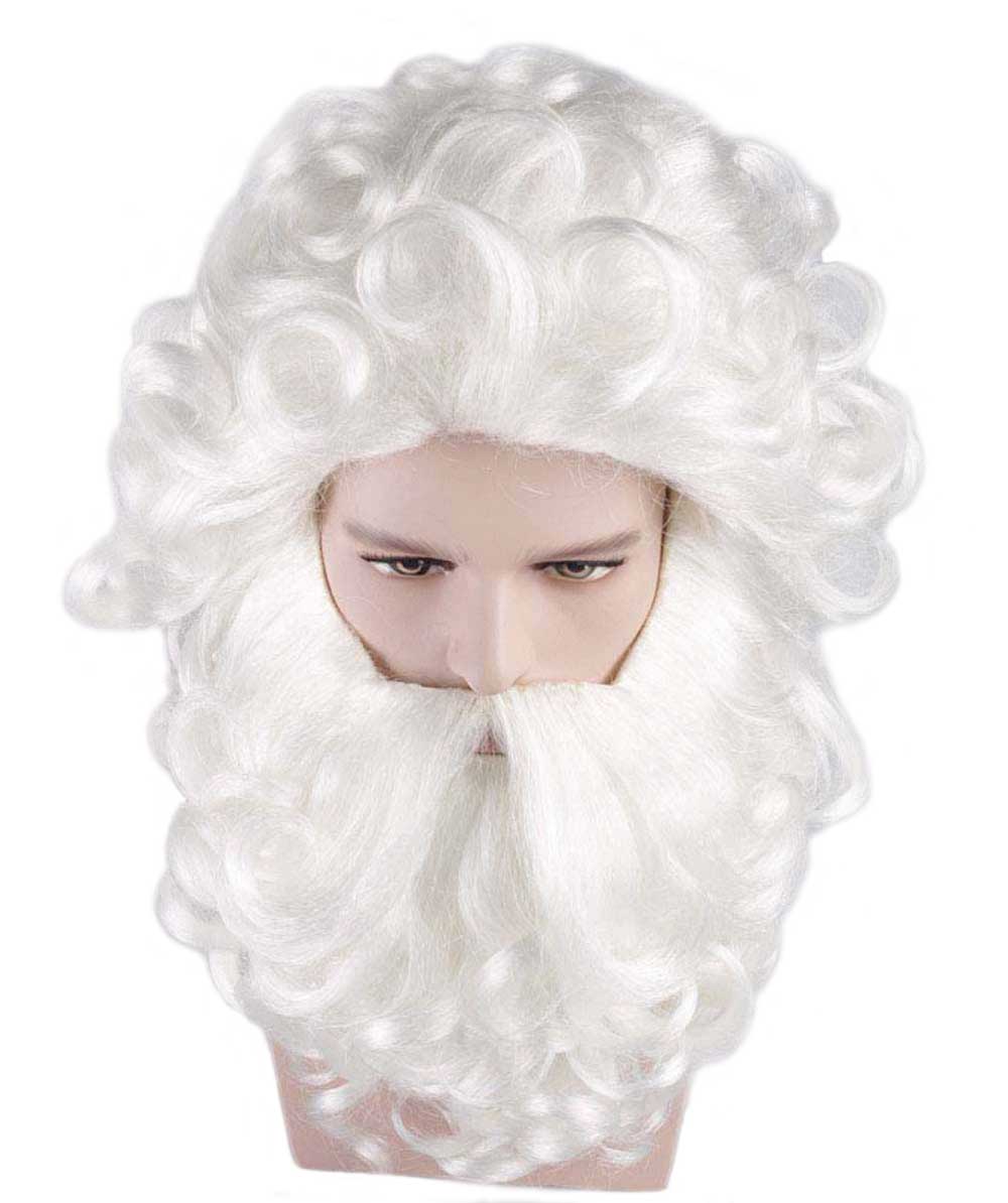 Father Christmas Wig and Beard Set | Premium Breathable Capless Cap