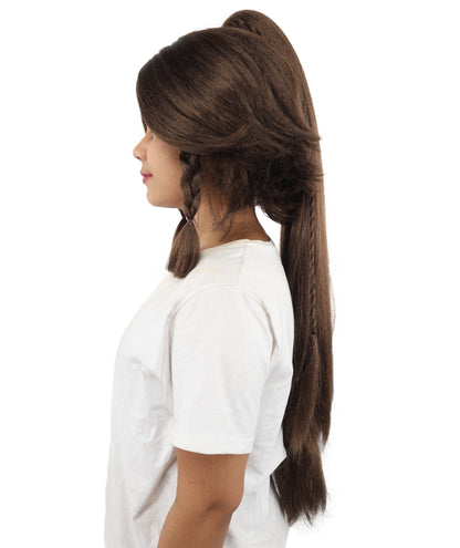 HPO Adult Women's Alien Nature Spirit Hair | Multiple Color Options | Soft Textured Bob with Beaded Braids, Heat Resistant Synthetic Fiber & Breathable Mesh | Halloween, Fantasy Roleplay, Themed Party, Theater & Carnival