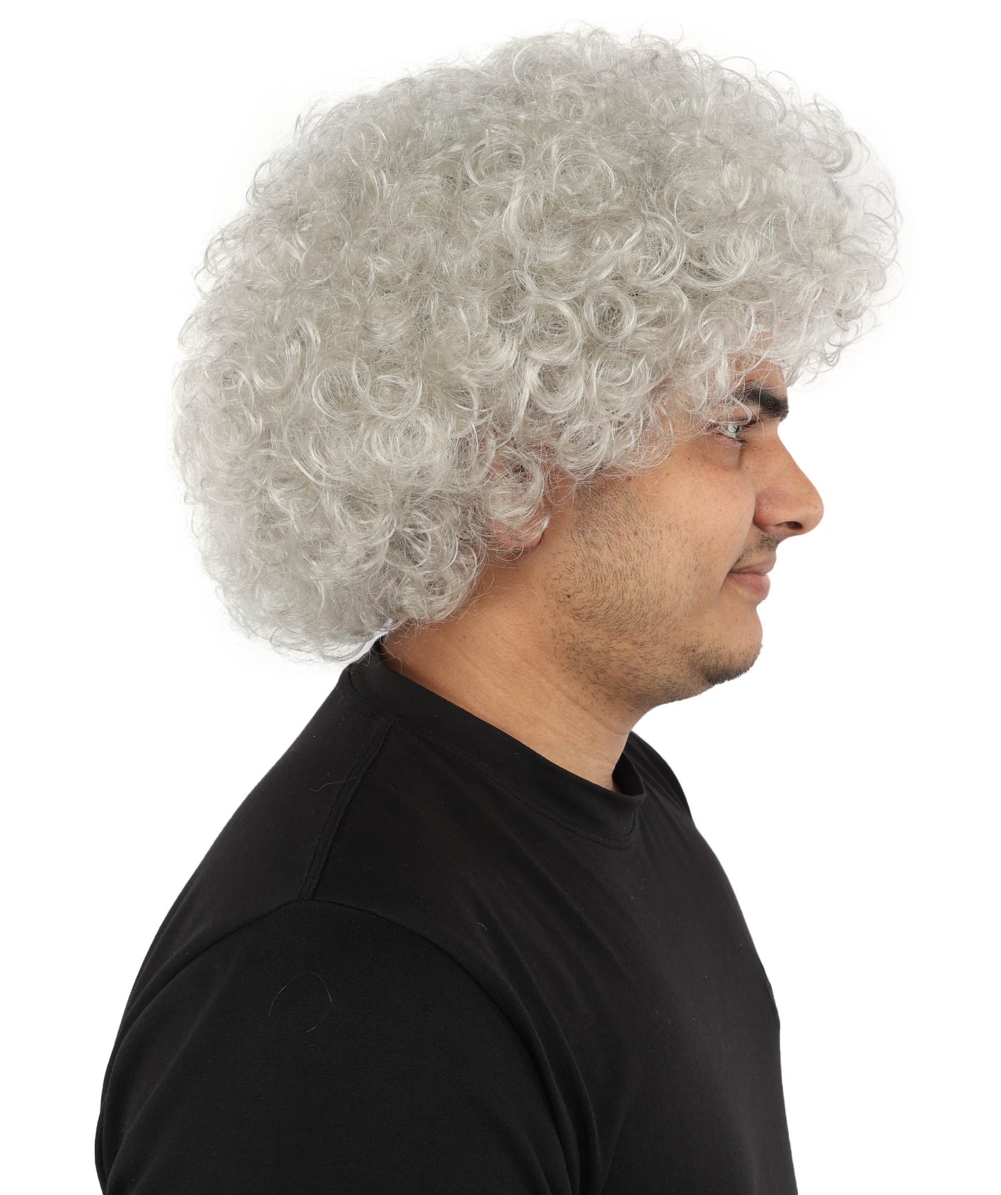 HPO Men's Multi-Color Options Curly Clown Wig | Flame-Retardant Synthetic Fiber and Standard Cap | Ideal for Parties, Cosplay, and Themed Events