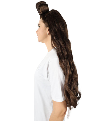 HPO Women's Long Curl Wig with Ring , Multiple Color Options , Flame-retardant Synthetic Fiber