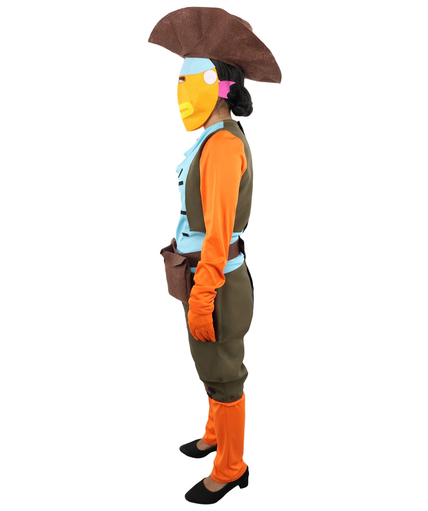 HPO Women's Fish Character Style Costume – Multicolor Outfit with Matching Cap and Belt | Theme Party & Cosplay Presentation Wear