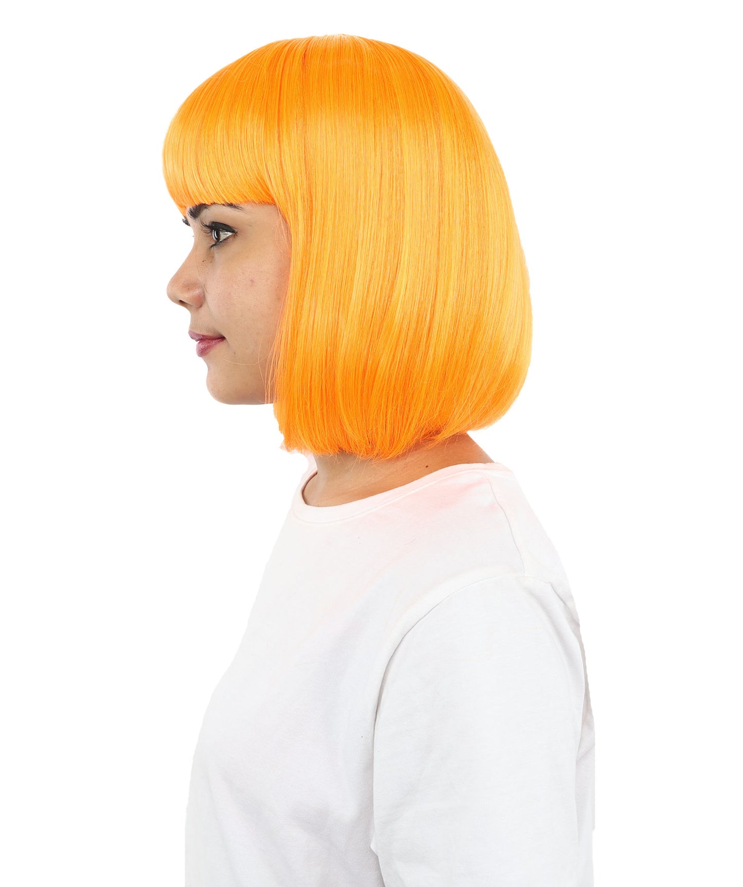 Adult Women’s Medium Bob Wig with Bangs – Layered Hairstyle with Soft Synthetic Fibers & Smooth Texture With Standard Cap | Stylish Hairpiece for Cosplay, Parties & Photo Shoots | Multicolor Options
