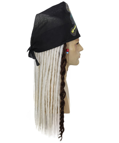 HPO Men's Pirate Dreadlocks Multicolor Options Wig | Halloween and Cosplay Wig | Flame-retardant Synthetic Fiber