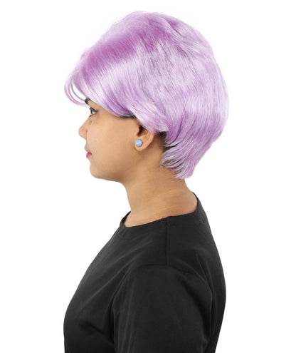 HPO Adult Women’s Short Black Wig | 10 Inch, Sleek and Smooth Bob Hairpiece | Ideal for Cosplay, Costume, and Themed Events