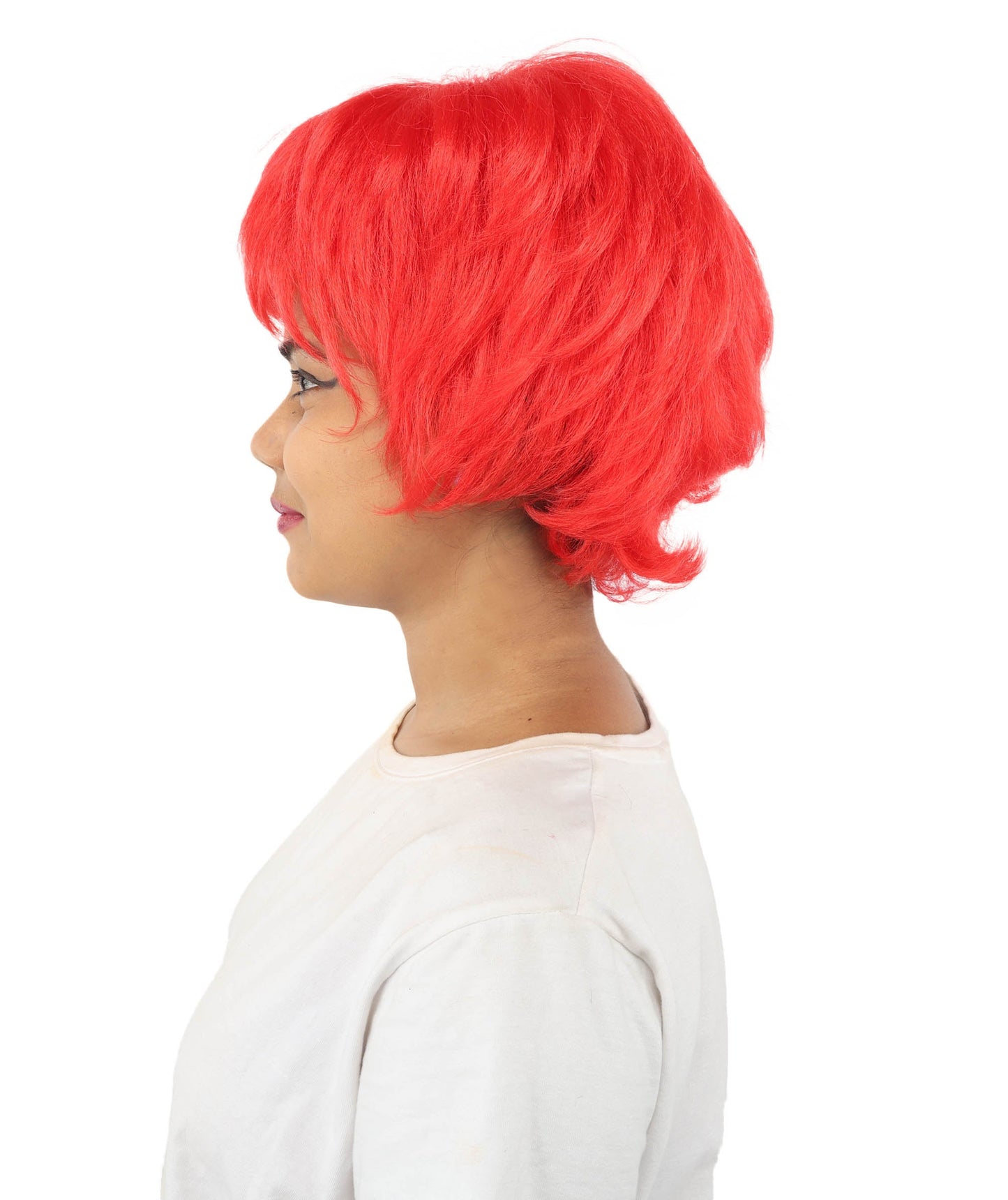 HPO Adult Women's Short Silver White Pixie Wig  | Edgy Layered Cut with Bangs | Synthetic Hair Wig for Stage Fashion, Cosplay, Halloween & Bold Party Looks