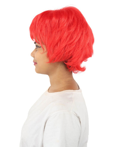 HPO Adult Women's Short Silver White Pixie Wig  | Edgy Layered Cut with Bangs | Synthetic Hair Wig for Stage Fashion, Cosplay, Halloween & Bold Party Looks