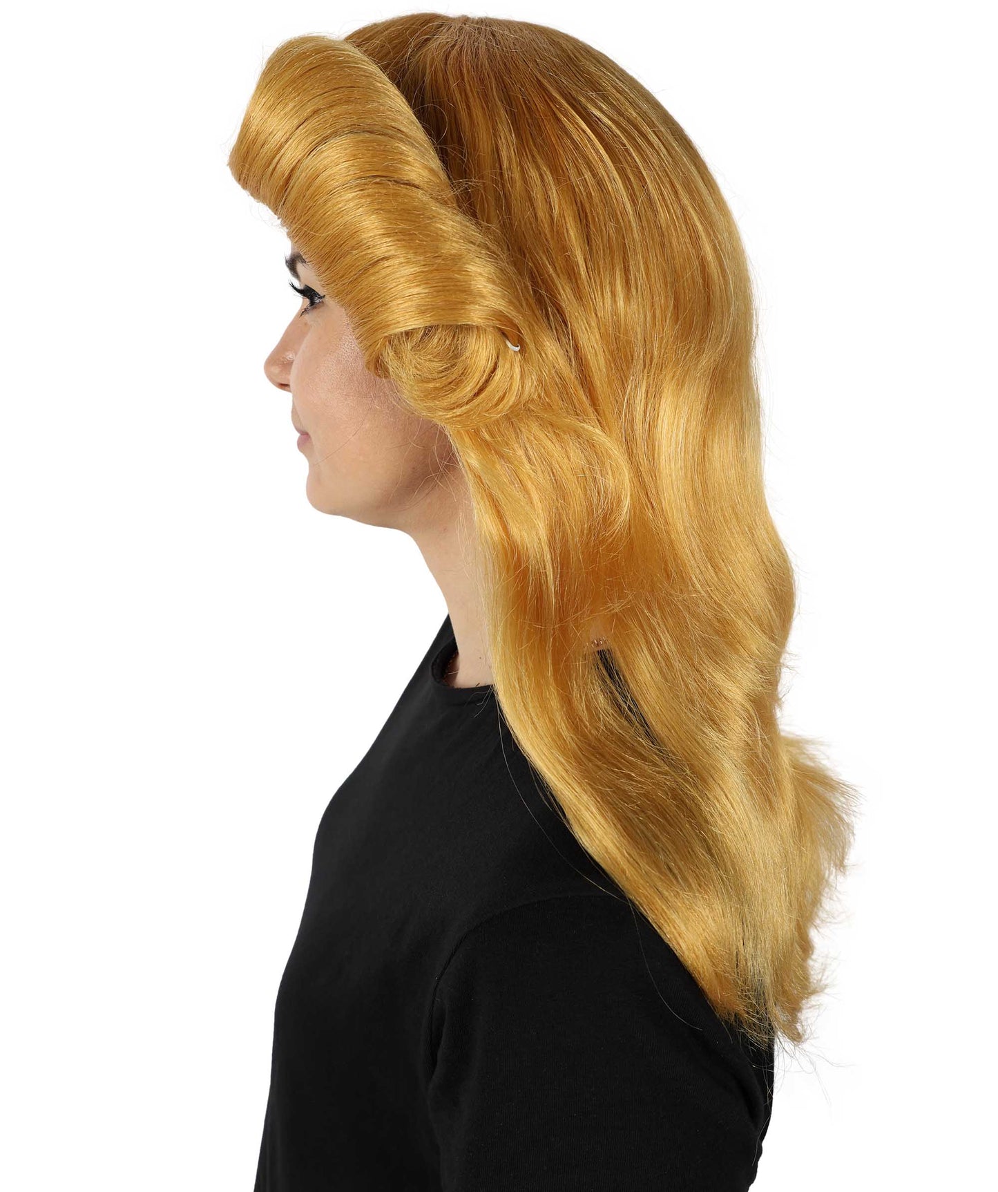 HPO Women's 70's Flick Multiple Color Retro Wig, Flame-retardant Synthetic Fiber