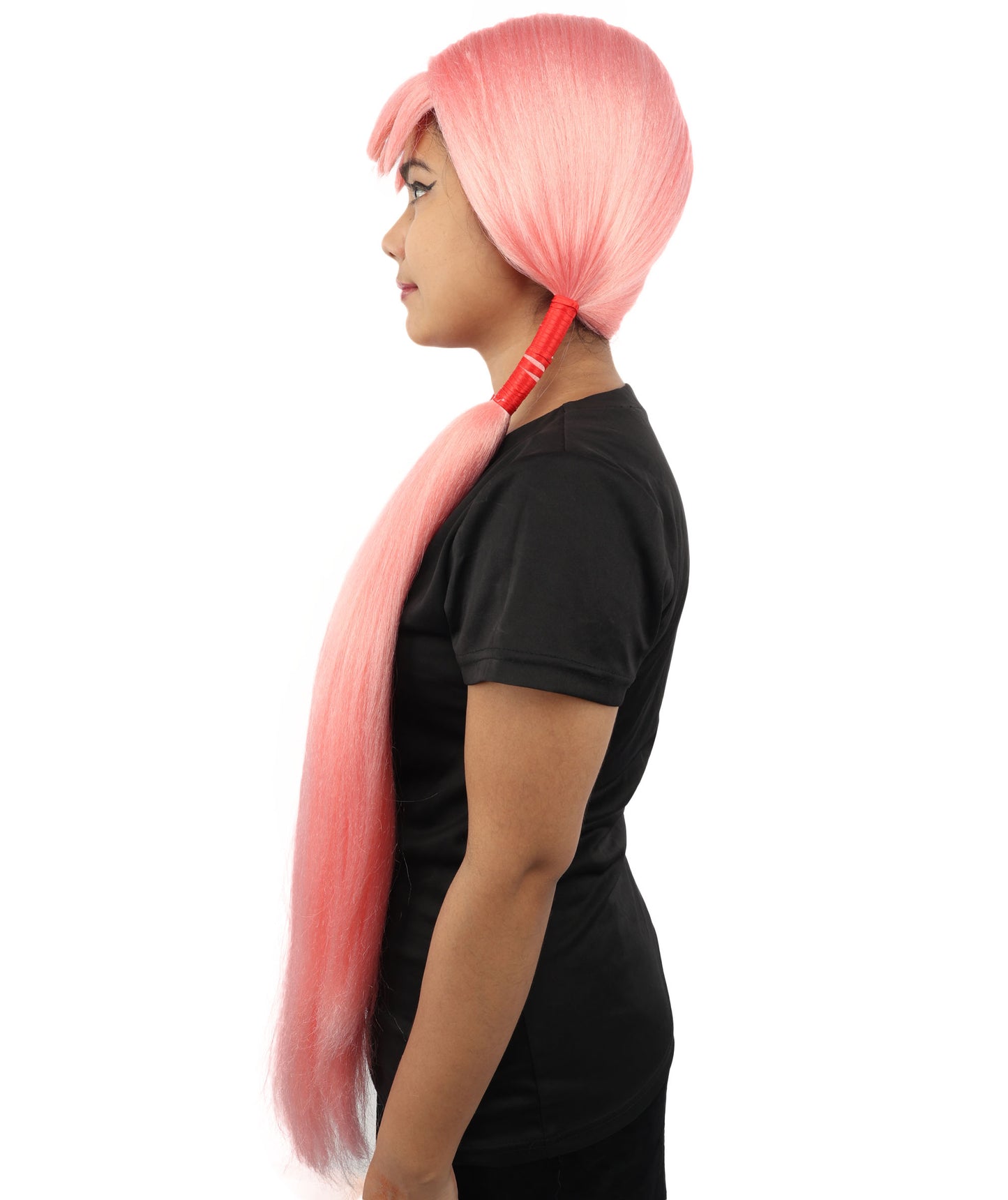 HPO Women's Extra Long Pigtail Wig | Multicolor Options | Floor Length Straight Twin Tails with Bangs, Heat Friendly Synthetic Fiber & Adjustable Cap | Halloween, Fairy Roleplay, Magical Girl Theme, Theater & Carnival