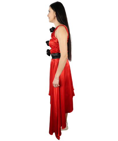 HPO Women's American Singer Red Ball Dress Costume | Perfect for Halloween| Flame-retardant Synthetic Fabric