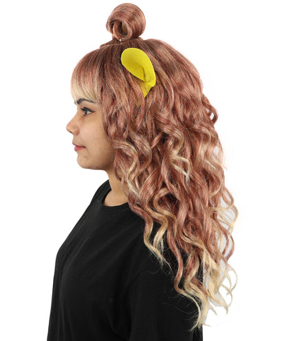 HPO Women's Fairytale Ogre Roleplay Brown Wig | Flame-resistant Synthetic Fiber with Capless Cap| Ideal for party, Halloween, cosplay, theater, drag, performance, costume events