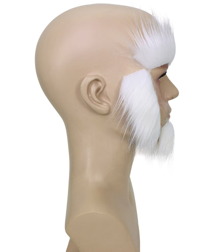 HPO Adult Uncle Sam White Beard, Sideburns & Eyebrows – Self-Adhesive Costume Set