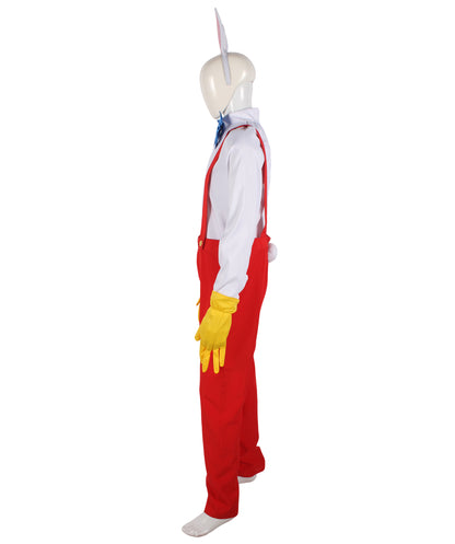 HPO Men's Animated Fictional Rabbit Overalls Costume Set | Suitable for Halloween | Flame-retardant Synthetic Fabric