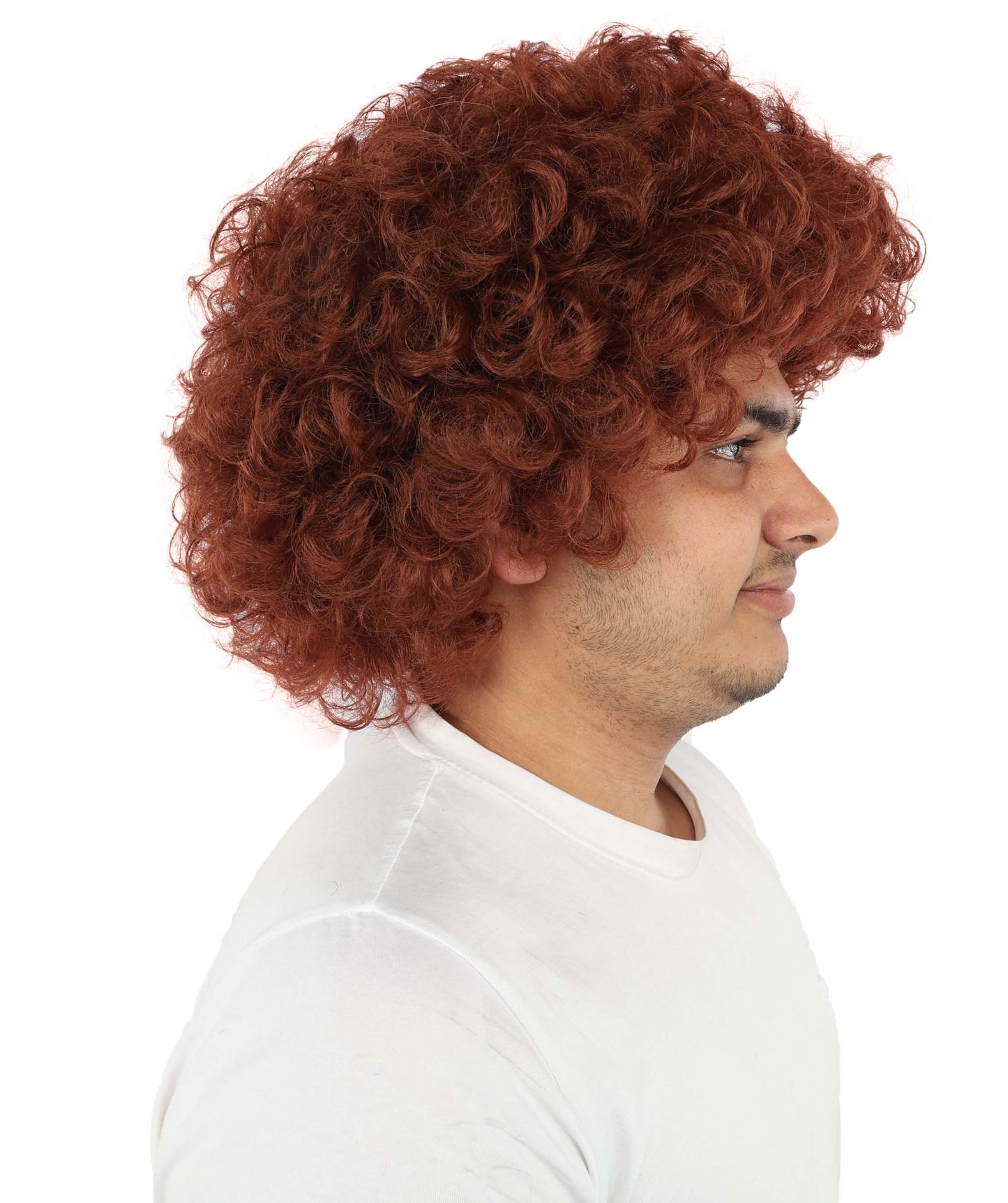 HPO Men's Soft Curly Afro Wig with Multiple Color Options | Flame-Retardant Synthetic Fiber | Perfect for Halloween, Cosplay and Themed Parties