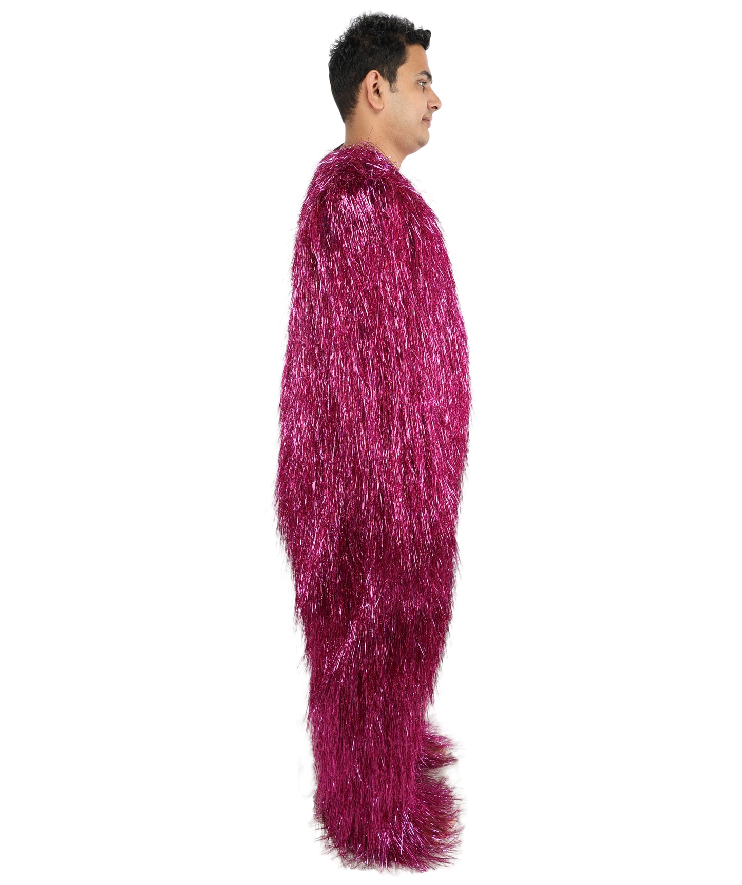 HPO UnisexTinsel Hairy Costume, Bundle & Mask Set | Full-Body Suit & Matching Mask | Long Hair Funny Costume for Halloween, Performers, Cosplay & Mascots | Multicolor Options
