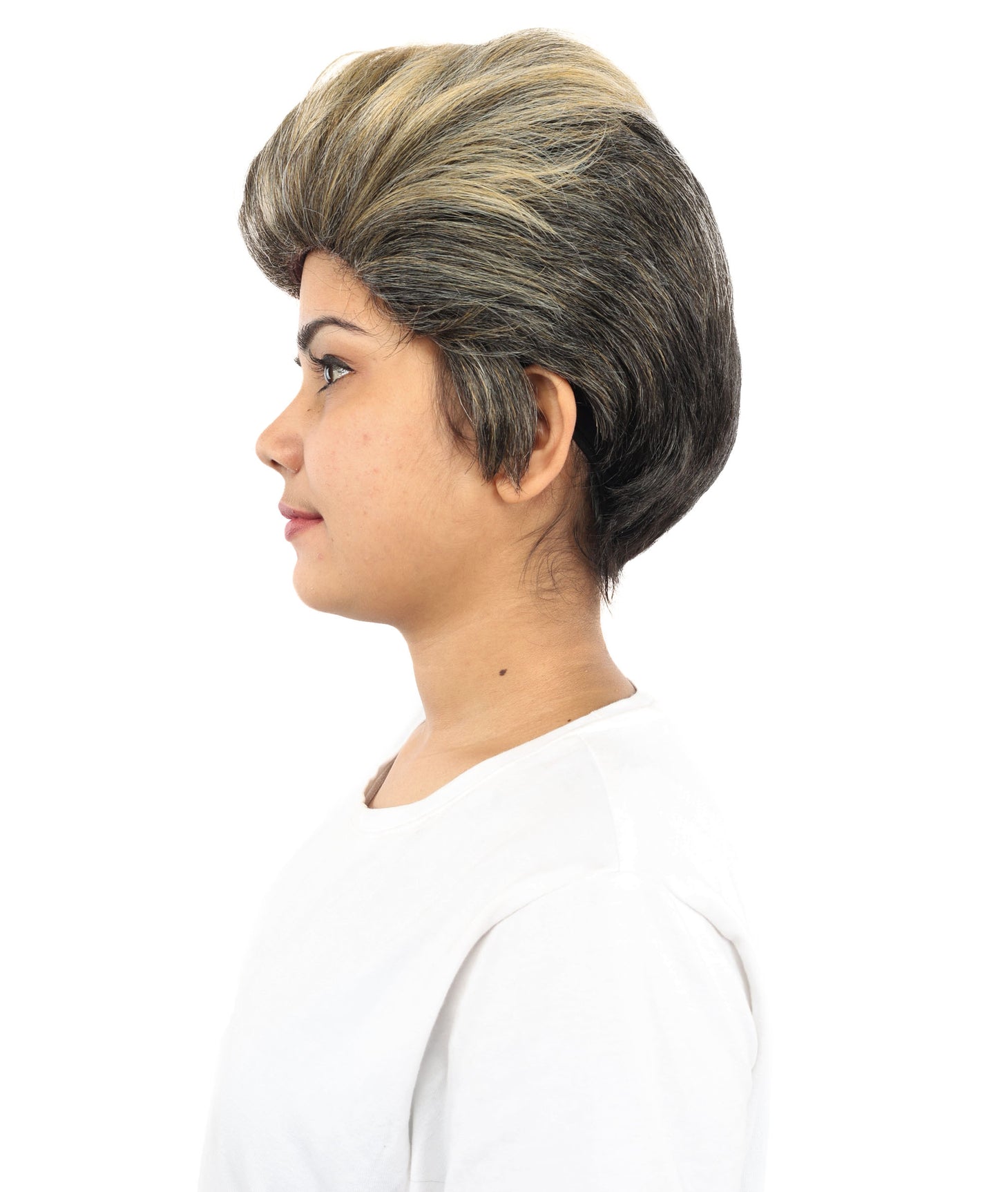 HPO Women's Short Blonde Pixie Cut Wig – Textured Layered Synthetic Hairstyle for Cosplay, Stage & Party Fashion