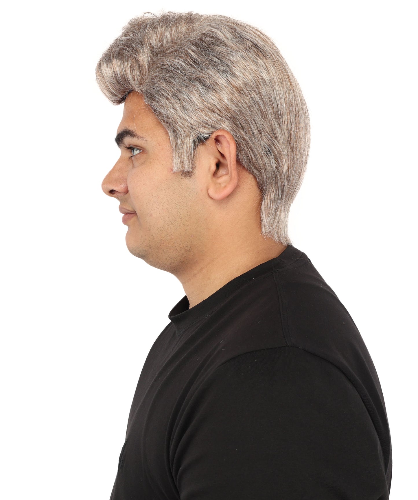 HPO Men's Heavy Metal Rocker Multicolor Wig | Multi-tonal hue, create of synthetic fiber, messy spiked texture with tapered back, breathable base | Party, Halloween, theater, drag, performance, costume events