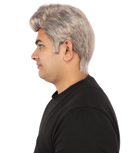 HPO Men's Heavy Metal Rocker Multicolor Wig | Multi-tonal hue, create of synthetic fiber, messy spiked texture with tapered back, breathable base | Party, Halloween, theater, drag, performance, costume events
