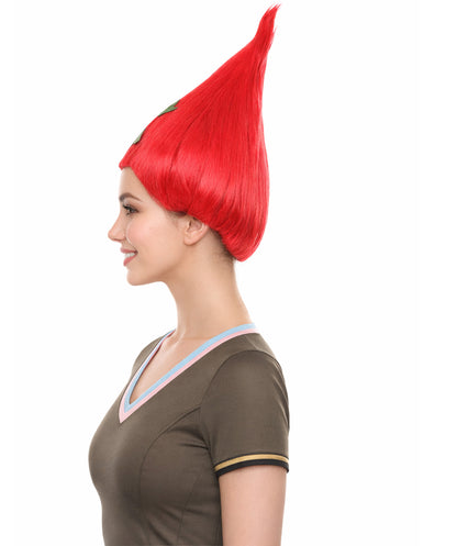 Morocco Flag Sport Troll Wig | Red Fancy Wig | Premium Breathable Capless Cap