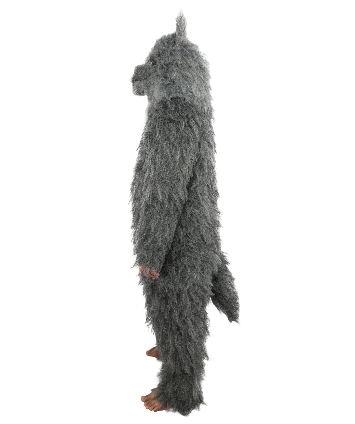 HPO Unisex Dark Grey Wolf Mascot Costume Bundle & Mask Set | Realistic Animal Full Coverage Outfit | Crafted for Parties and Cosplay events