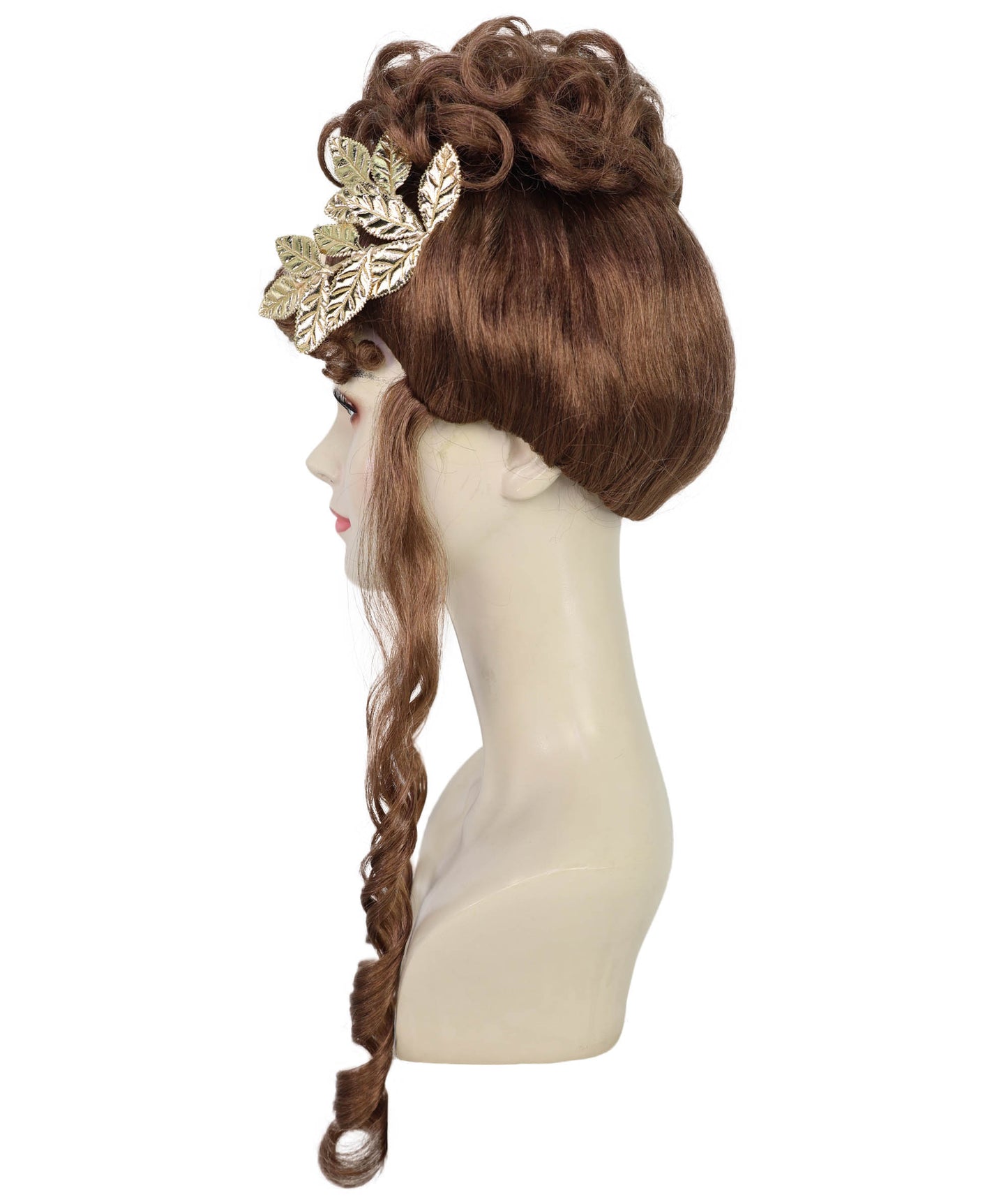Women's Laurel Leaf Headpiece with Gold Wig | Roman & Greek Goddess-Inspired Accessory for Halloween & Themed Events | Premium Synthetic Hair with Adjustable Fit